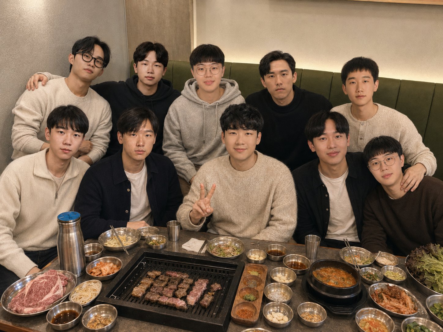 IO-LAB 첫 연구실 회식 (GPT 합성 이미지)